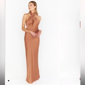 Show Me Your Mumu Copper Jasmine Halter Maxi Dress